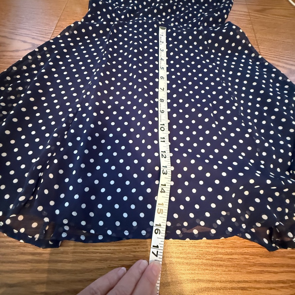 Chic Blue Polka Dot Halter Mini Dress, Sun Dress - Picture 7 of 11